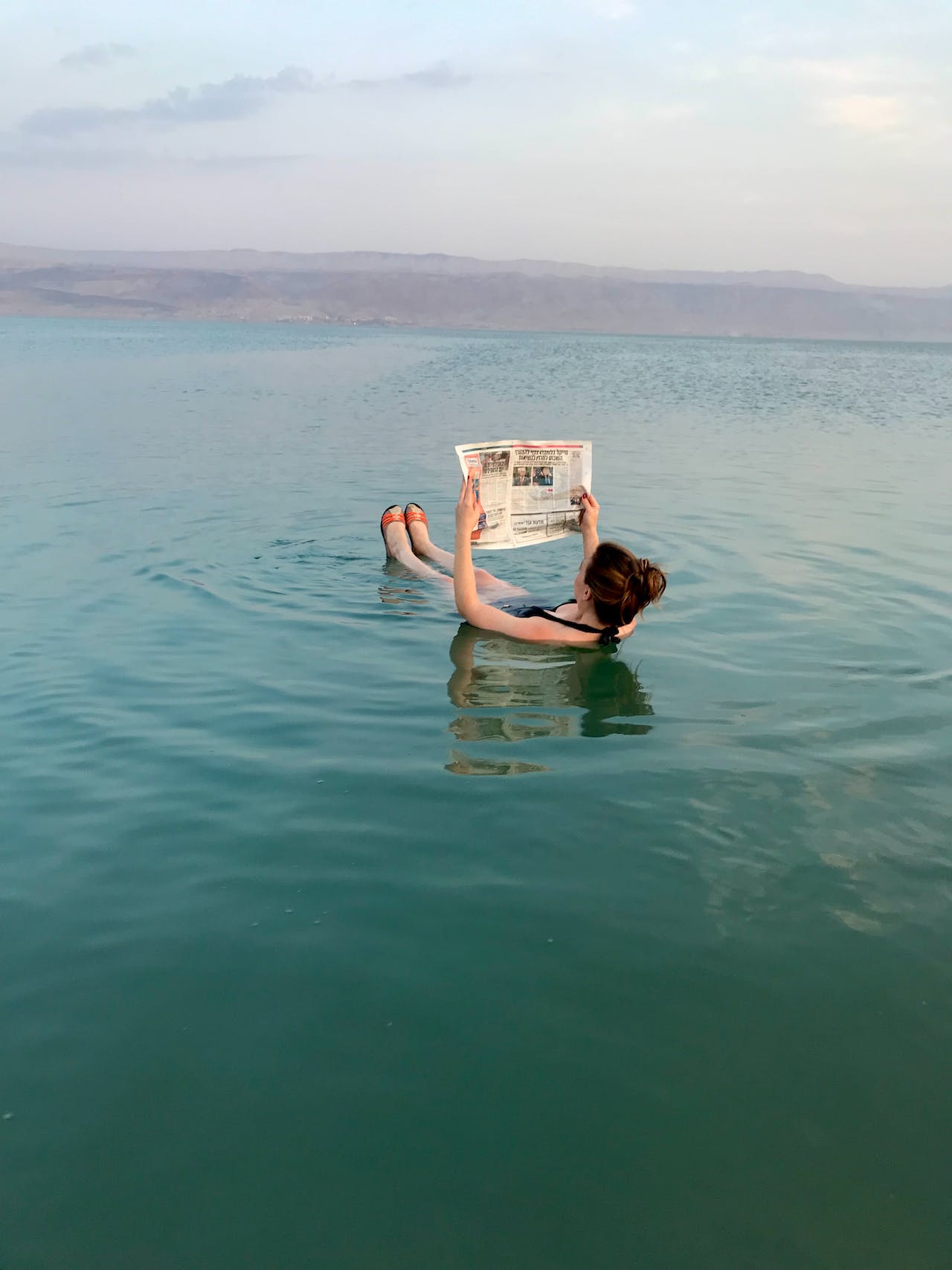 floating in the Dead Sea